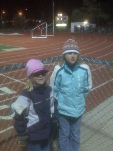 Erin & Grace at the big football match